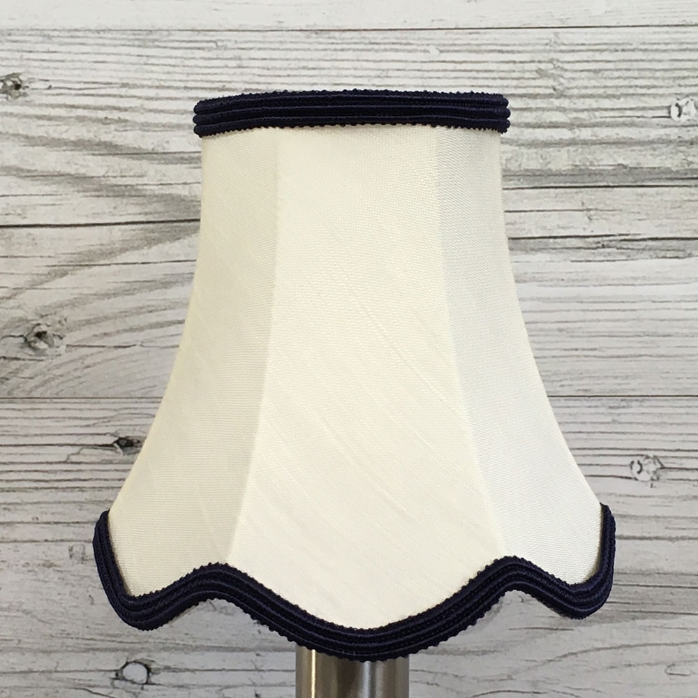 Scalloped Candle Shade Cream & Navy